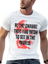 Gandhi Quote Be The Change Mama Gandhi Quotes Lightweight Cotton T-Shirt – Daily Comfort Graphic Shirt