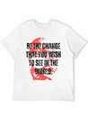 Gandhi Quote Be The Change Mama Gandhi Quotes Lightweight Cotton T-Shirt – Daily Comfort Graphic Shirt