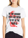 Gandhi Quote Be The Change Mama Gandhi Quotes Lightweight Cotton T-Shirt – Daily Comfort Graphic Shirt