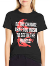 Gandhi Quote Be The Change Mama Gandhi Quotes Lightweight Cotton T-Shirt – Daily Comfort Graphic Shirt