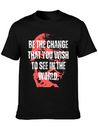 Gandhi Quote Be The Change Mama Gandhi Quotes Lightweight Cotton T-Shirt – Daily Comfort Graphic Shirt