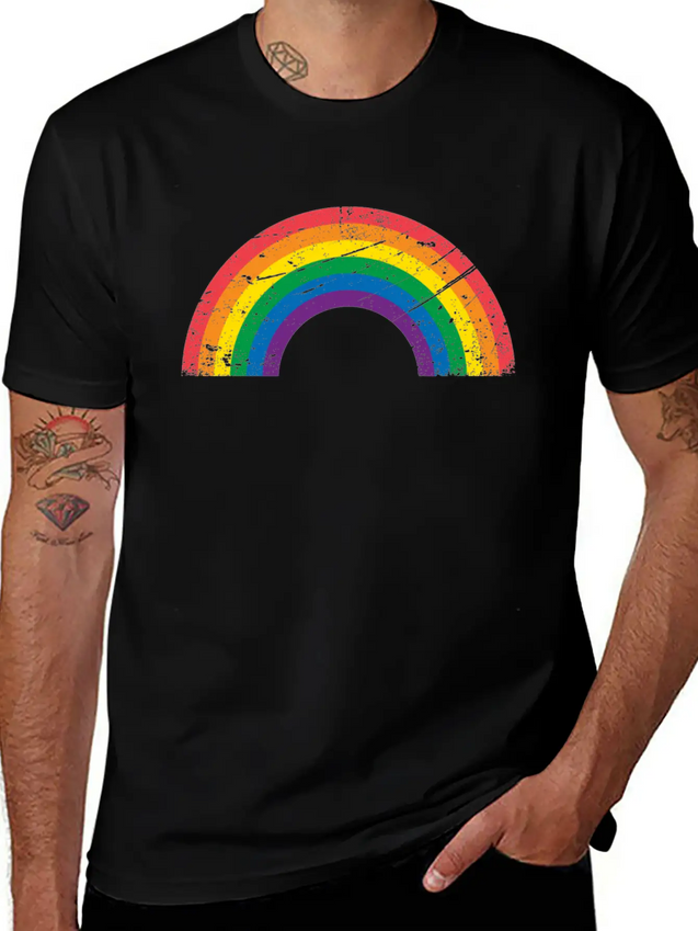 Gay Pride LGBTQ Grunge Rainbow Lightweight Cotton T-Shirt – Daily Comfort Graphic Shirt