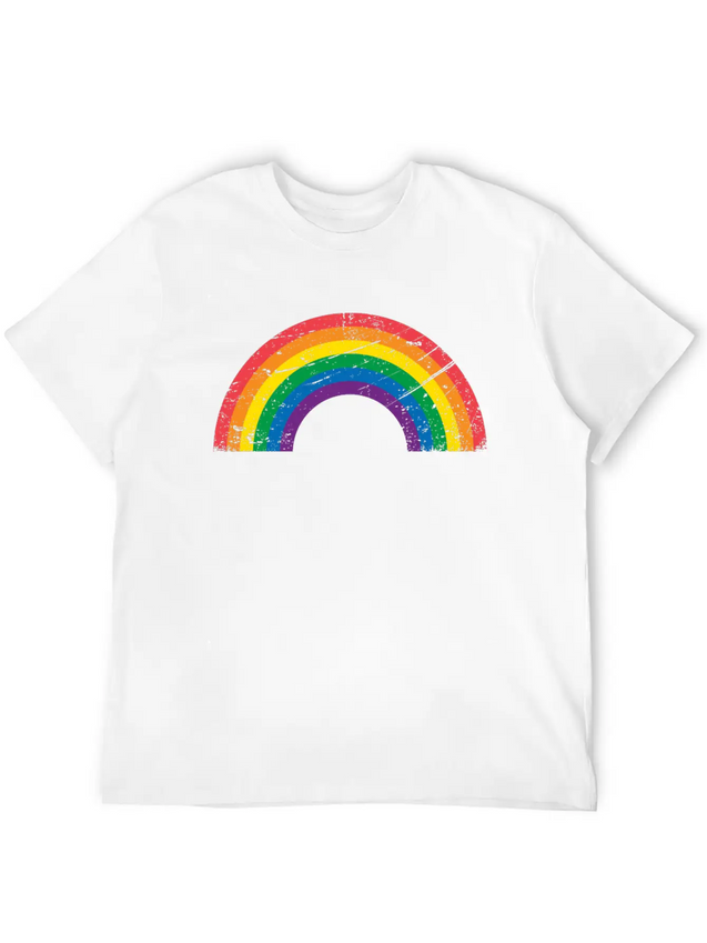 Gay Pride LGBTQ Grunge Rainbow Lightweight Cotton T-Shirt – Daily Comfort Graphic Shirt