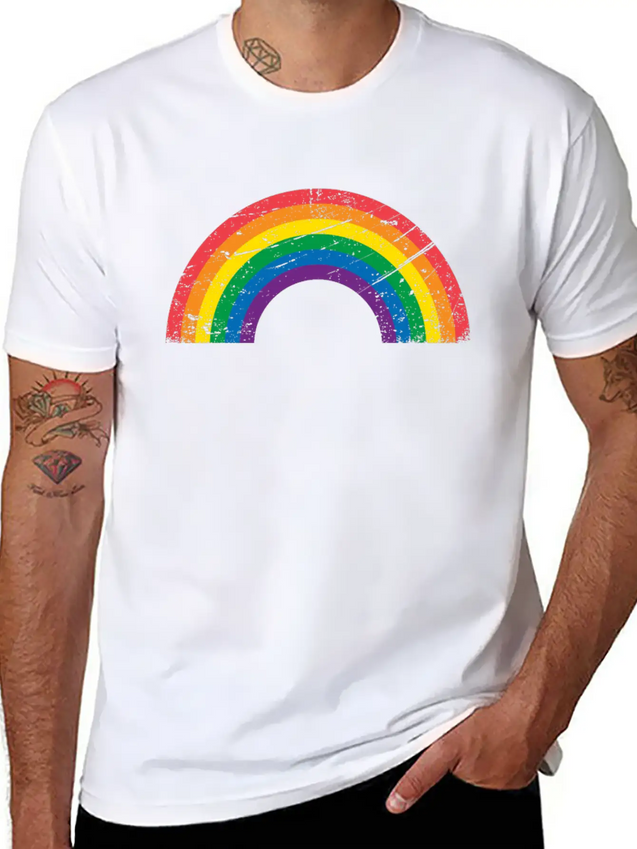 Gay Pride LGBTQ Grunge Rainbow Lightweight Cotton T-Shirt – Daily Comfort Graphic Shirt