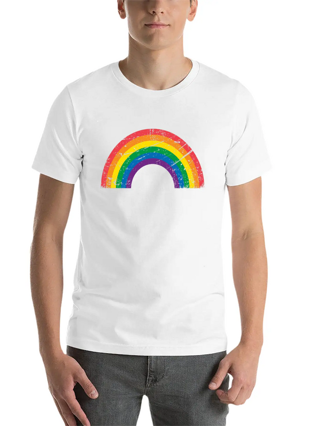 Gay Pride LGBTQ Grunge Rainbow Lightweight Cotton T-Shirt – Daily Comfort Graphic Shirt