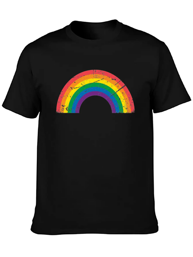 Gay Pride LGBTQ Grunge Rainbow Lightweight Cotton T-Shirt – Daily Comfort Graphic Shirt