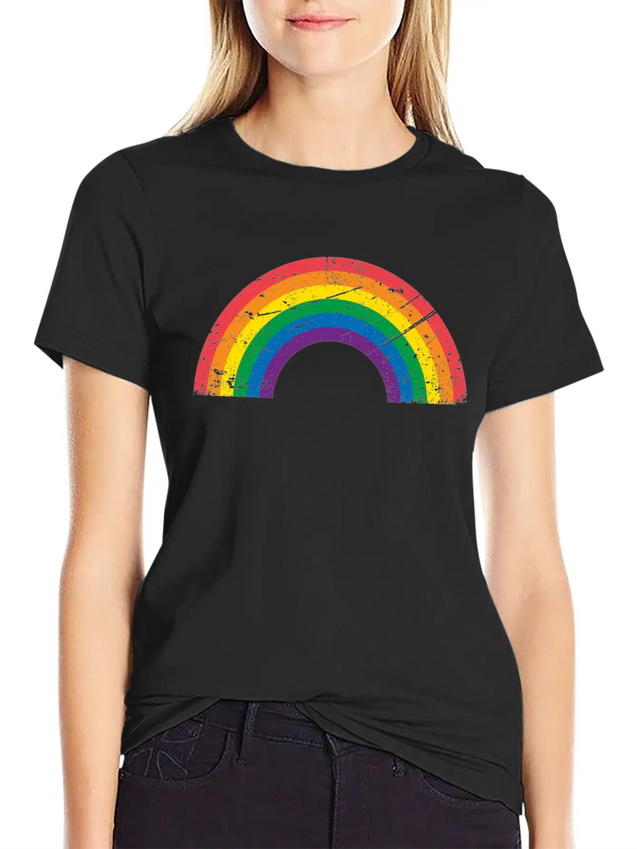 Gay Pride LGBTQ Grunge Rainbow Lightweight Cotton T-Shirt – Daily Comfort Graphic Shirt