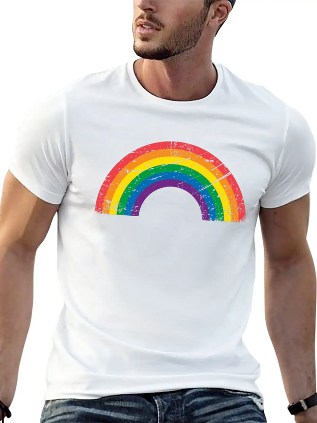 Gay Pride LGBTQ Grunge Rainbow Lightweight Cotton T-Shirt – Daily Comfort Graphic Shirt