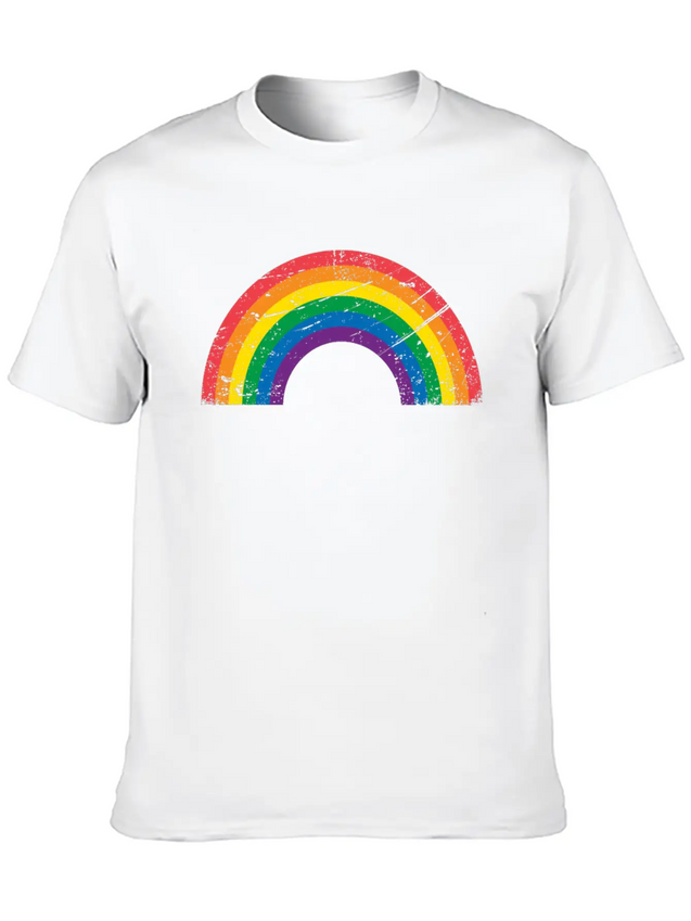 Gay Pride LGBTQ Grunge Rainbow Lightweight Cotton T-Shirt – Daily Comfort Graphic Shirt