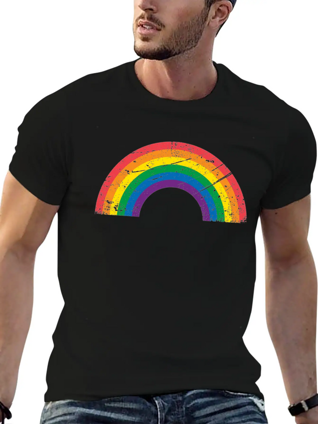 Gay Pride LGBTQ Grunge Rainbow Lightweight Cotton T-Shirt – Daily Comfort Graphic Shirt