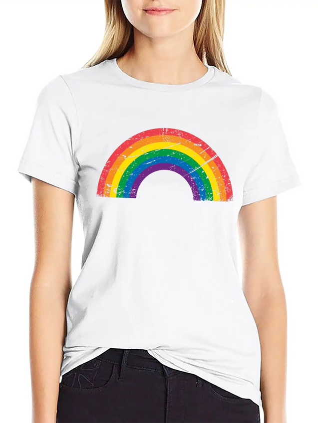 Gay Pride LGBTQ Grunge Rainbow Lightweight Cotton T-Shirt – Daily Comfort Graphic Shirt