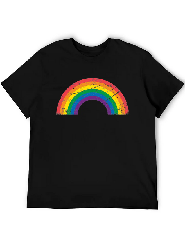Gay Pride LGBTQ Grunge Rainbow Lightweight Cotton T-Shirt – Daily Comfort Graphic Shirt