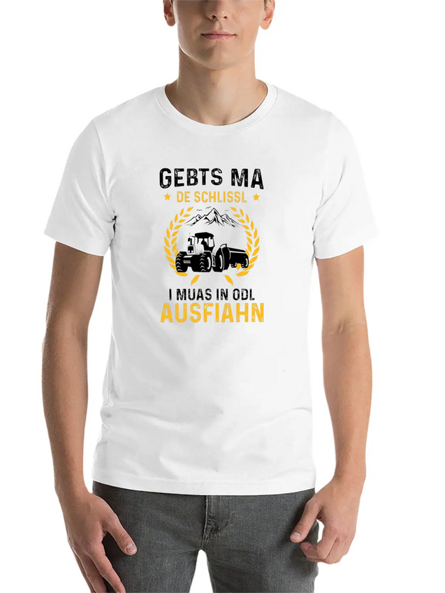 Gebts Ma De Schlissl I Muas In Odl Ausfiahn Lightweight Cotton T-Shirt – Daily Comfort Graphic Shirt
