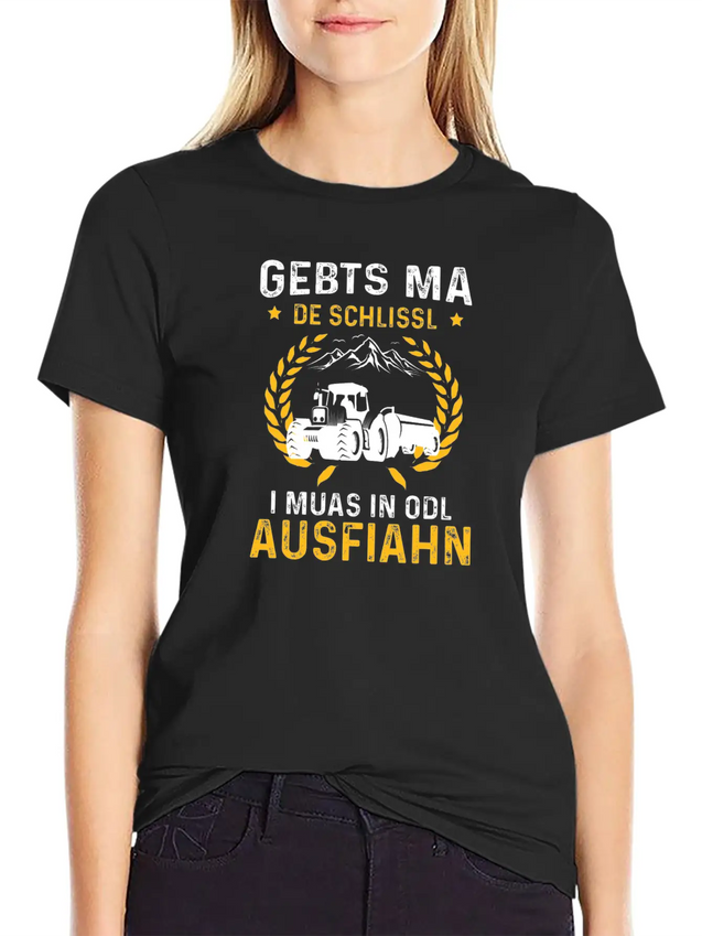 Gebts Ma De Schlissl I Muas In Odl Ausfiahn Lightweight Cotton T-Shirt – Daily Comfort Graphic Shirt
