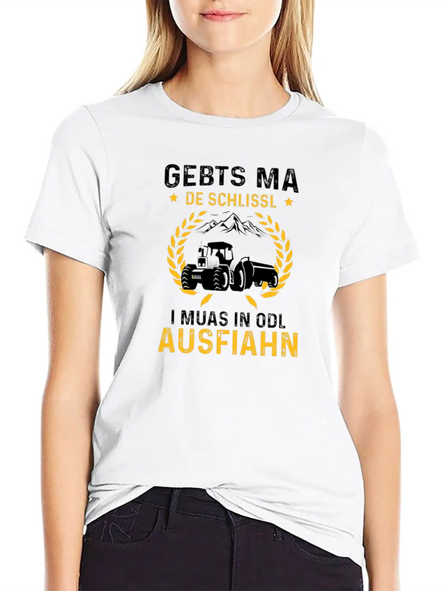Gebts Ma De Schlissl I Muas In Odl Ausfiahn Lightweight Cotton T-Shirt – Daily Comfort Graphic Shirt