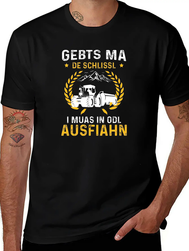 Gebts Ma De Schlissl I Muas In Odl Ausfiahn Lightweight Cotton T-Shirt – Daily Comfort Graphic Shirt