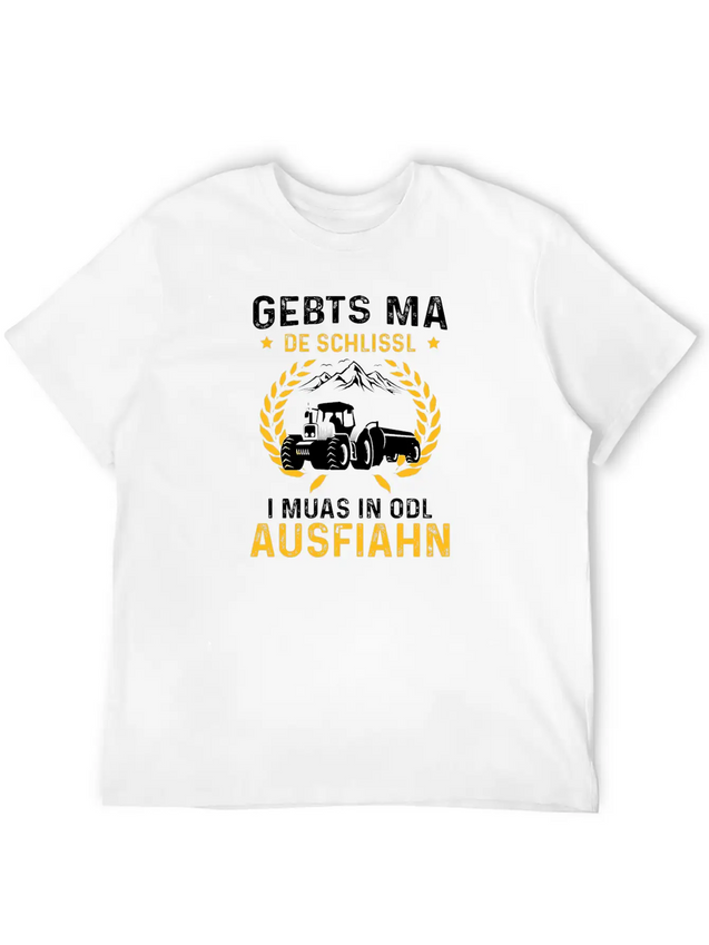 Gebts Ma De Schlissl I Muas In Odl Ausfiahn Lightweight Cotton T-Shirt – Daily Comfort Graphic Shirt