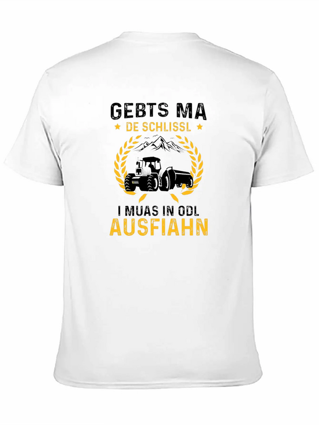 Gebts Ma De Schlissl I Muas In Odl Ausfiahn Lightweight Cotton T-Shirt – Daily Comfort Graphic Shirt