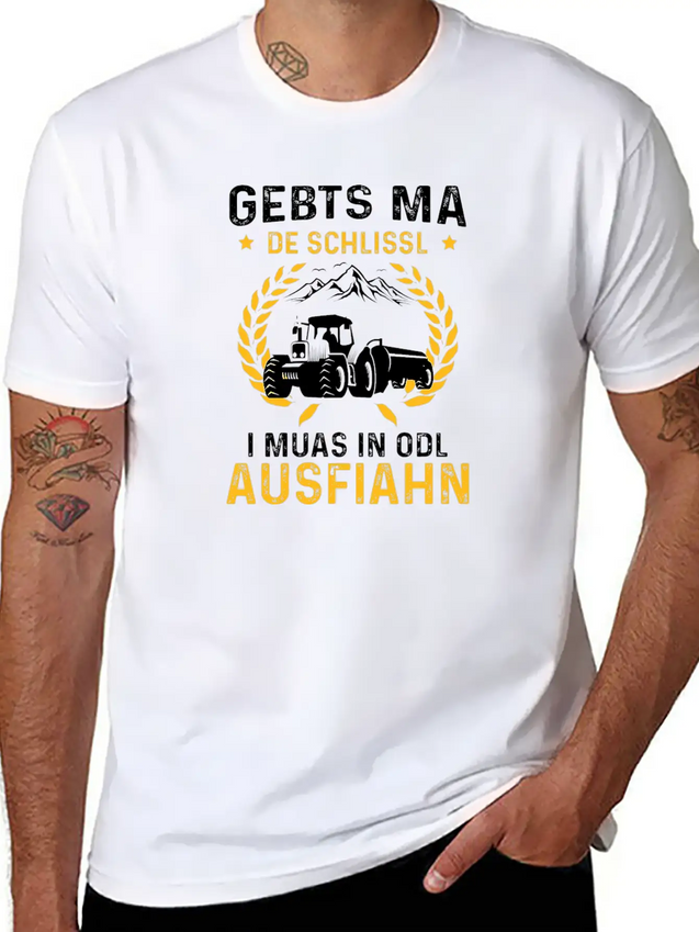 Gebts Ma De Schlissl I Muas In Odl Ausfiahn Lightweight Cotton T-Shirt – Daily Comfort Graphic Shirt