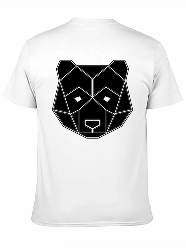 Geometric Animal: Panda Bear Lightweight Cotton T-Shirt – Daily Comfort Graphic Shirt