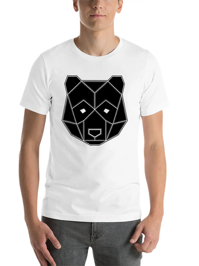 Geometric Animal: Panda Bear Lightweight Cotton T-Shirt – Daily Comfort Graphic Shirt