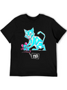 Geometric Cat And Mouse Lightweight Cotton T-Shirt – Daily Comfort Graphic Shirt