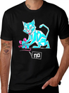 Geometric Cat And Mouse Lightweight Cotton T-Shirt – Daily Comfort Graphic Shirt