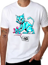Geometric Cat And Mouse Lightweight Cotton T-Shirt – Daily Comfort Graphic Shirt