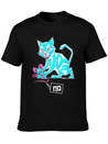 Geometric Cat And Mouse Lightweight Cotton T-Shirt – Daily Comfort Graphic Shirt