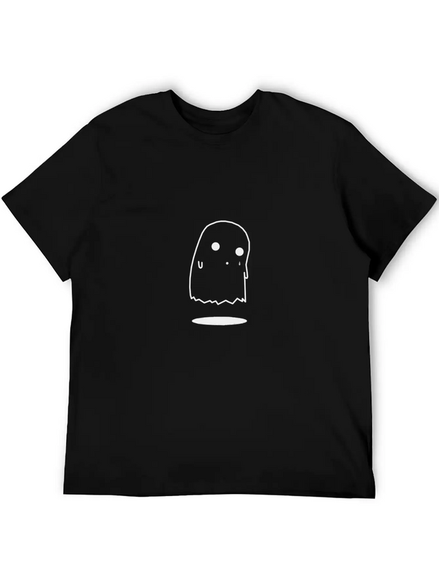Ghost Halloween Sad Cry Lightweight Cotton T-Shirt – Daily Comfort Graphic Shirt