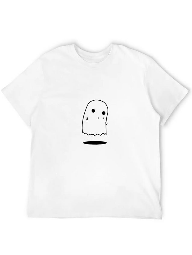 Ghost Halloween Sad Cry Lightweight Cotton T-Shirt – Daily Comfort Graphic Shirt