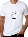 Ghost Halloween Sad Cry Lightweight Cotton T-Shirt – Daily Comfort Graphic Shirt