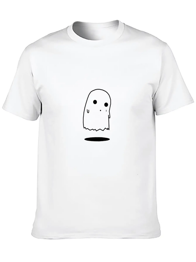 Ghost Halloween Sad Cry Lightweight Cotton T-Shirt – Daily Comfort Graphic Shirt