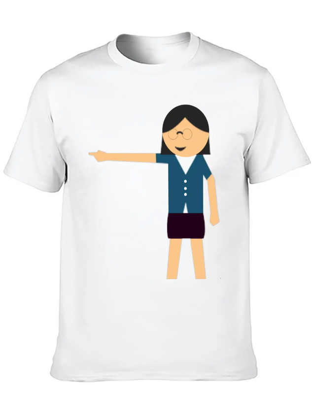 Girl Pointed Lightweight Cotton T-Shirt – Daily Comfort Graphic Shirt