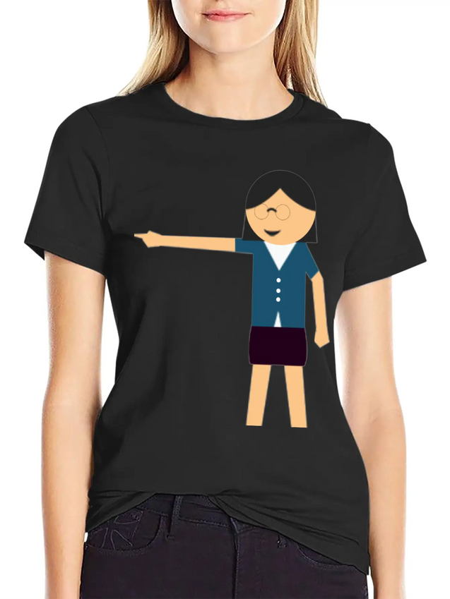 Girl Pointed Lightweight Cotton T-Shirt – Daily Comfort Graphic Shirt