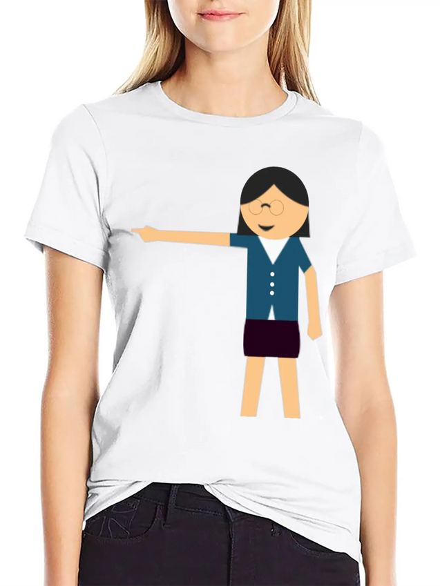 Girl Pointed Lightweight Cotton T-Shirt – Daily Comfort Graphic Shirt