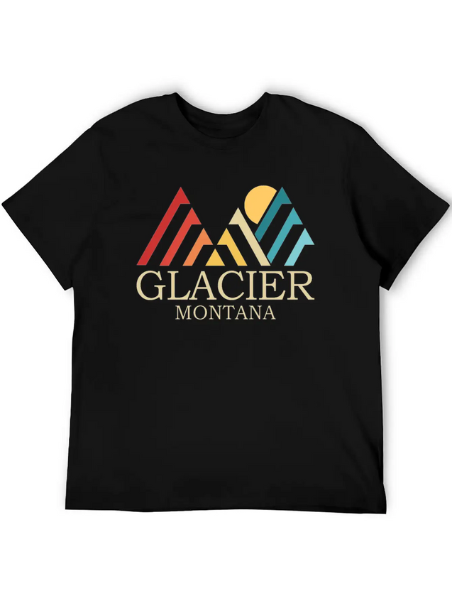 Glacier National Park Glacier Montana Glacier Lightweight Cotton T-Shirt – Daily Comfort Graphic Shirt