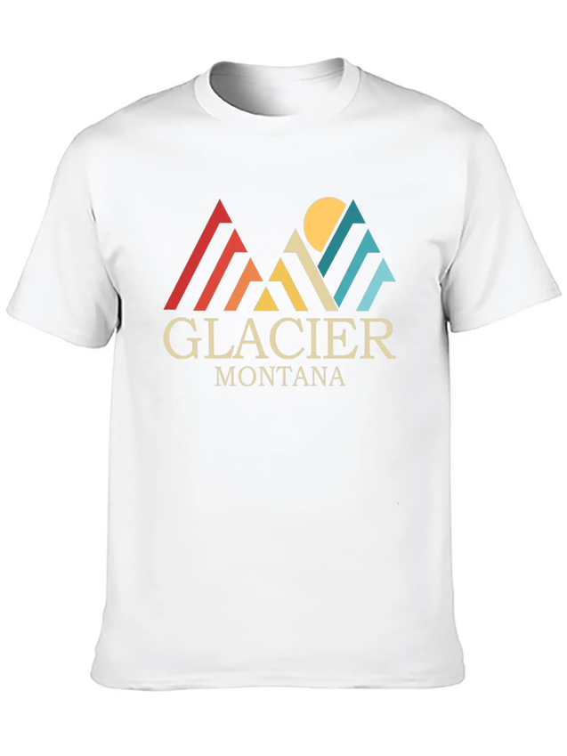 Glacier National Park Glacier Montana Glacier Lightweight Cotton T-Shirt – Daily Comfort Graphic Shirt