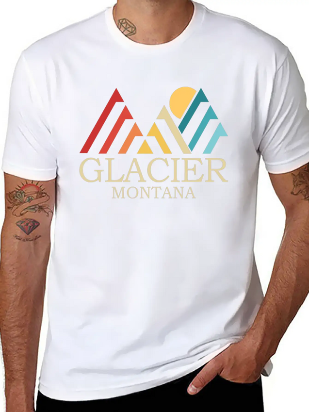 Glacier National Park Glacier Montana Glacier Lightweight Cotton T-Shirt – Daily Comfort Graphic Shirt
