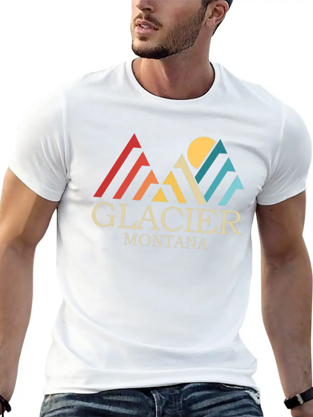 Glacier National Park Glacier Montana Glacier Lightweight Cotton T-Shirt – Daily Comfort Graphic Shirt