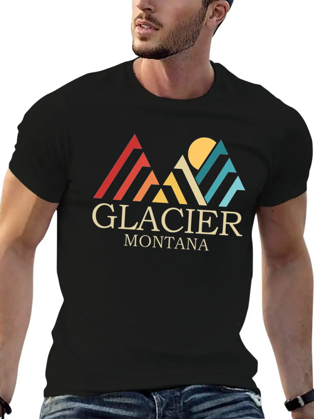 Glacier National Park Glacier Montana Glacier Lightweight Cotton T-Shirt – Daily Comfort Graphic Shirt