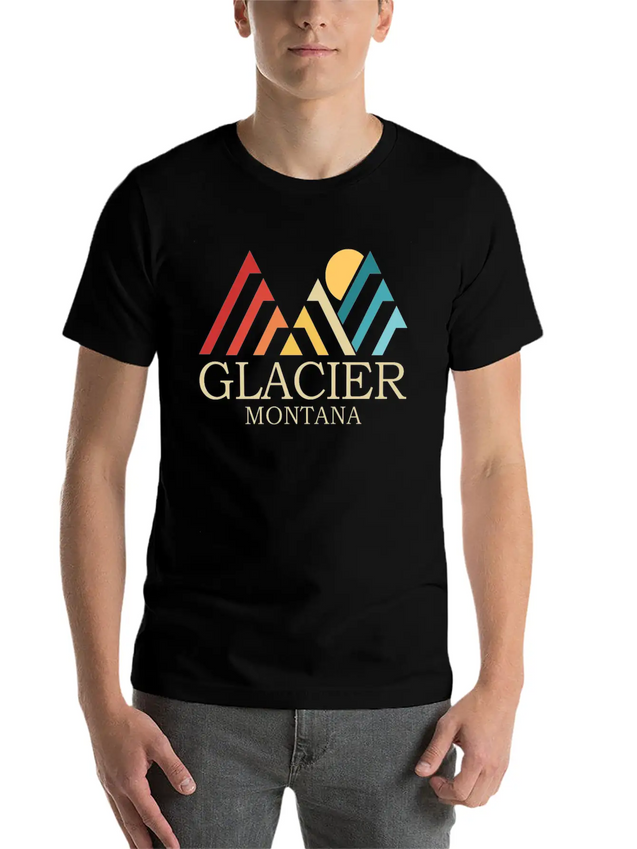 Glacier National Park Glacier Montana Glacier Lightweight Cotton T-Shirt – Daily Comfort Graphic Shirt