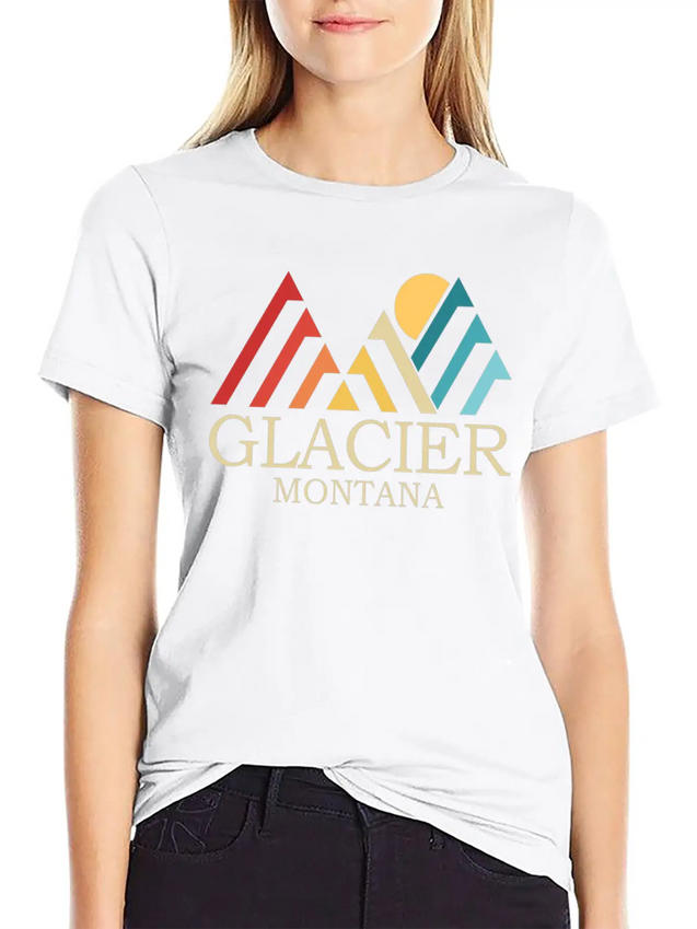 Glacier National Park Glacier Montana Glacier Lightweight Cotton T-Shirt – Daily Comfort Graphic Shirt