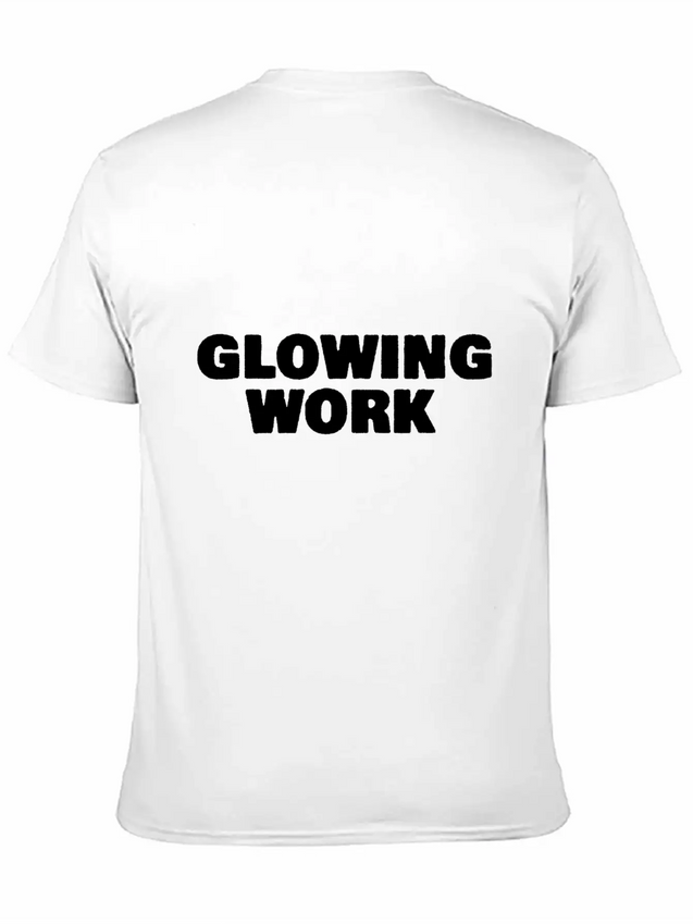 Glowing Work Lightweight Cotton T-Shirt – Daily Comfort Graphic Shirt