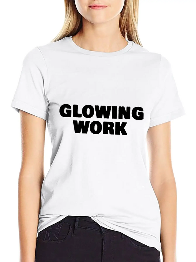 Glowing Work Lightweight Cotton T-Shirt – Daily Comfort Graphic Shirt
