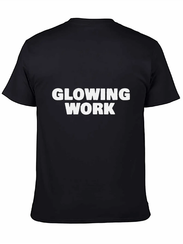 Glowing Work Lightweight Cotton T-Shirt – Daily Comfort Graphic Shirt