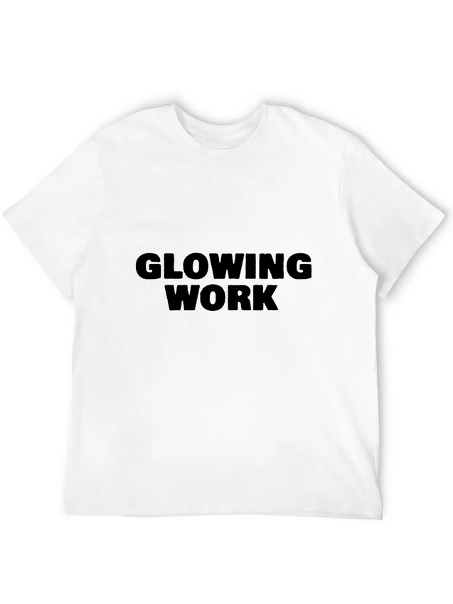 Glowing Work Lightweight Cotton T-Shirt – Daily Comfort Graphic Shirt