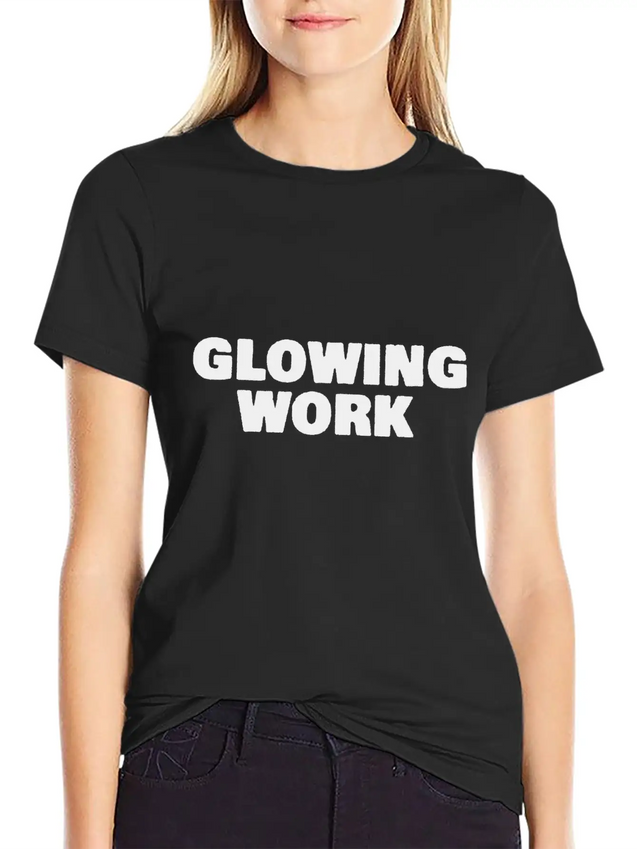 Glowing Work Lightweight Cotton T-Shirt – Daily Comfort Graphic Shirt