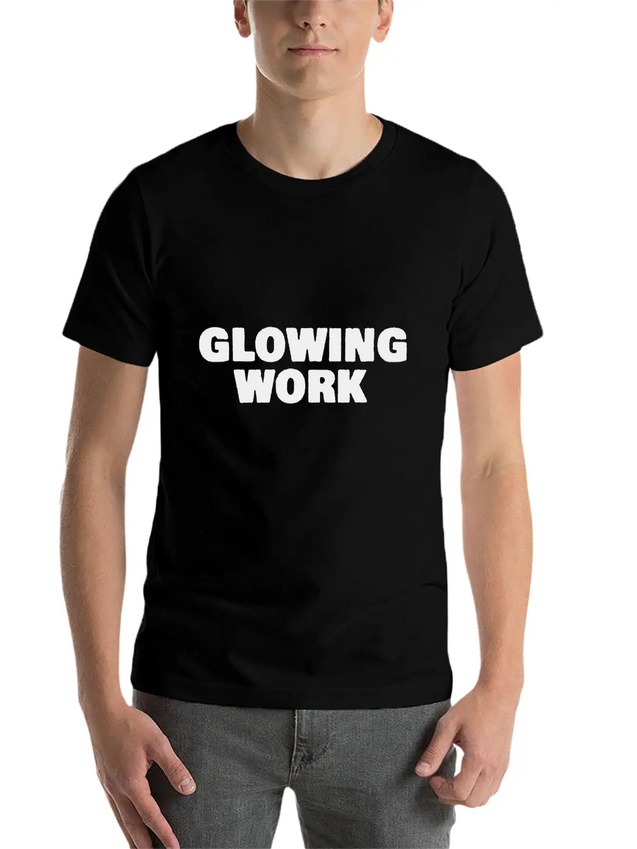 Glowing Work Lightweight Cotton T-Shirt – Daily Comfort Graphic Shirt