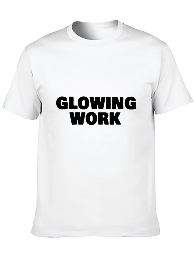 Glowing Work Lightweight Cotton T-Shirt – Daily Comfort Graphic Shirt